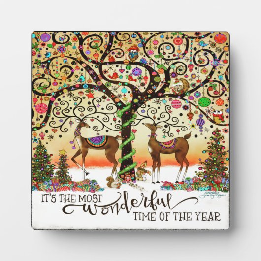 Prachtige tijd van het jaar Whimsical Rendier Fotoplaat (Voorkant)