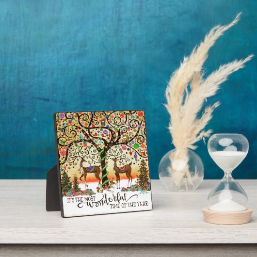 Prachtige tijd van het jaar Whimsical Rendier Fotoplaat (Insitu)