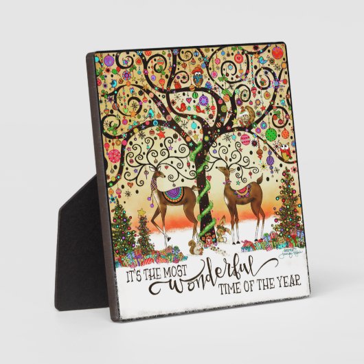 Prachtige tijd van het jaar Whimsical Rendier Fotoplaat (Voorkant)