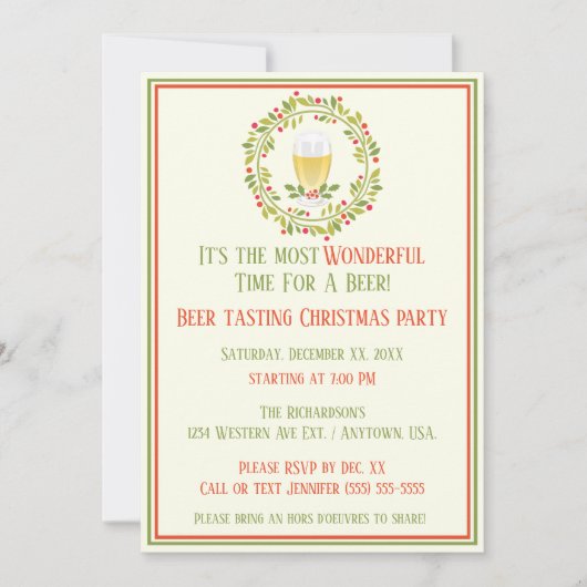 Prachtige tijd voor een bierproeverij Kerstfeest Kaart (Voorkant)