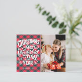 Prachtige tijdtypografie moderne kerstkaart briefkaart (Staand voorkant)
