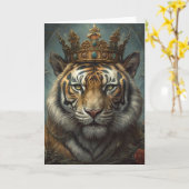 Prachtige tijger met een kroon kaart (Gele Bloem)