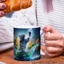 Prachtige Tijger Spetter Fantasie Wilde Natuur