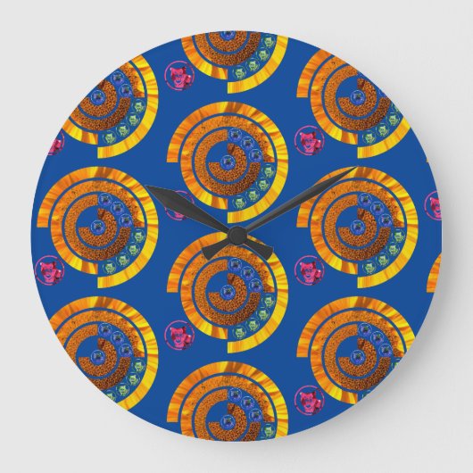 prachtige tijgers grote klok (Voorkant)