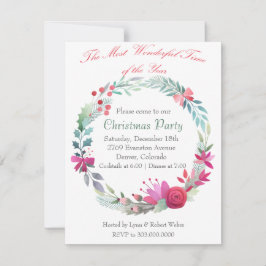 Prachtige Time Wreath kerstfeest uitnodiging