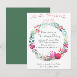 Prachtige Time Wreath kerstfeest uitnodiging