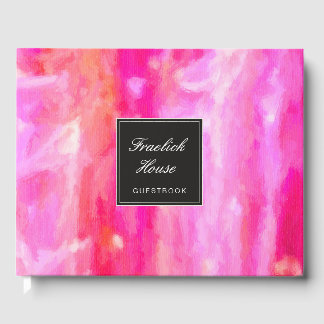 Prachtige tinten roze Abstract gastenboek