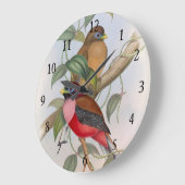 Prachtige  Tortelduifjes Acrylwandklok Grote Klok (Hoek)