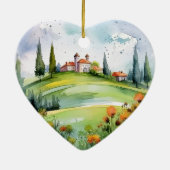 Prachtige Toscaanse schilderij Landschapskunst Keramisch Ornament (Achterkant)