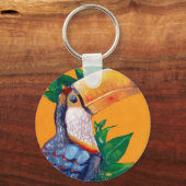 Prachtige Toucan vogelschildering Sleutelhanger (Voorkant)