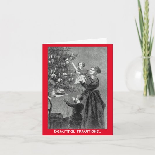 Prachtige tradities Kerstboom wenskaart Feestdagen Kaart (Voorkant)