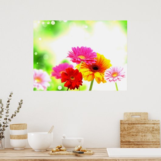 Prachtige tranquil mooie mooie florale omgeving poster (Keuken)