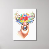 Prachtige trap met meerdere kleuren bloemen canvas afdruk (Voorkant)