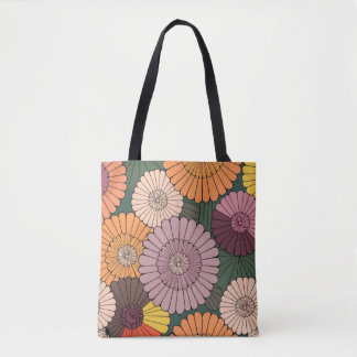 Prachtige Tribal Art waterverf Bloemen Canvas tas
