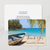 Prachtige Tropische Beach met een roeiboot bruilof Bedankkaart (Voorkant / Achterkant)