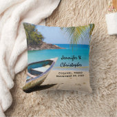 Prachtige Tropische Beach met een roeiboot bruilof Kussen (Deken)