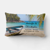Prachtige Tropische Beach met een roeiboot bruilof Kussen (Achterkant)