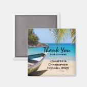 Prachtige Tropische Beach met een roeiboot bruilof Magneet (Voorkant / Achterkant)