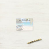 Prachtige Tropische Beach met een roeiboot bruilof Post-it® Notes (Op bureau)