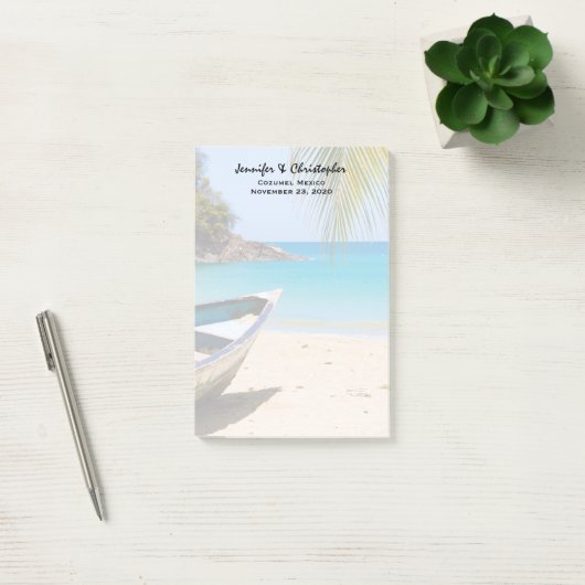 Prachtige Tropische Beach met een roeiboot bruilof Post-it® Notes (Kantoor)
