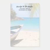 Prachtige Tropische Beach met een roeiboot bruilof Post-it® Notes (Voorkant)