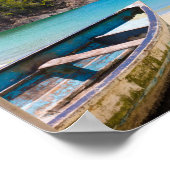 Prachtige Tropische Beach met een roeiboot bruilof Poster (Hoek)