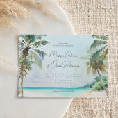 Prachtige Tropische Beach Palm Trees Island Weddin Kaart