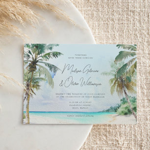 Prachtige Tropische Beach Palm Trees Island Weddin Kaart