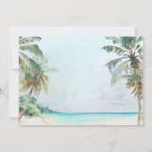 Prachtige Tropische Beach Palm Trees Island Weddin Kaart (Achterkant)