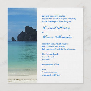 Prachtige Tropische Beach Wedding Invitiation 2 Kaart
