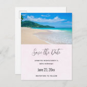 Prachtige Tropische Bewegingsstrand sparen de Datu Uitnodiging Briefkaart (Voorkant / Achterkant)