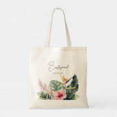 Prachtige tropische botanische bestemming bruiloft tote bag (Achterkant)