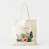Prachtige tropische botanische bestemming bruiloft tote bag (Voorkant)