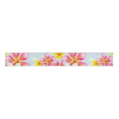 Prachtige tropische cluster van Plumeria Flowers Grosgrain Lint (Voorkant)