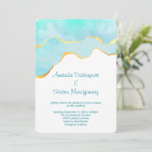 Prachtige Tropische Groene met Gold Border Wedding Kaart (Staand voorkant)