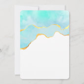 Prachtige Tropische Groene met Gold Border Wedding Kaart (Achterkant)