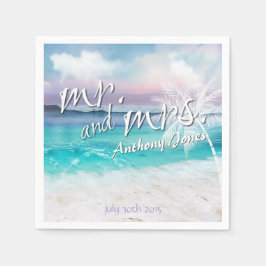 PRACHTIGE TROPISCHE OCEAAN ZONSOPGANG PAPIEREN SER SERVETTEN