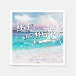 PRACHTIGE TROPISCHE OCEAAN ZONSOPGANG PAPIEREN SER SERVETTEN