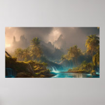 Prachtige tropische Oerwouden palmbomen en rivier 