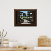 Prachtige Tropische palmbomen die het venster van  Poster (Keuken)