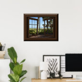 Prachtige tropische palmbomen met een doorsnee val poster (Thuiskantoor)