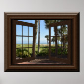 Prachtige tropische palmbomen met een doorsnee val poster (Voorkant)