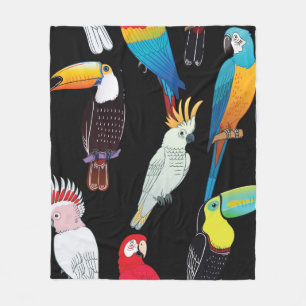 Prachtige tropische papegaaivogels, gebruik fleece deken