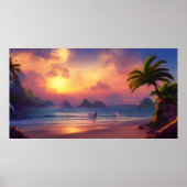 Prachtige Tropische Poster van het eiland South Pa (Voorkant)