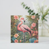 Prachtige tropische roze flamingo vogel (Staand voorkant)