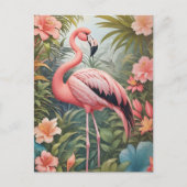 Prachtige tropische roze flamingo vogel briefkaart (Voorkant)