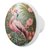 Prachtige tropische roze flamingo vogel keramische knop (Rechts)