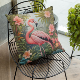 Prachtige tropische roze flamingo vogel kussen