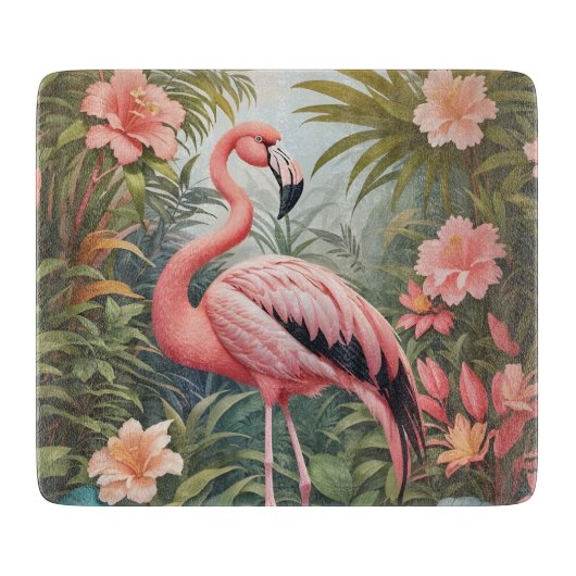 Prachtige tropische roze flamingo vogel snijplank (Voorkant)
