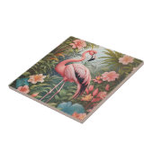 Prachtige tropische roze flamingo vogel tegeltje (Zijkant)